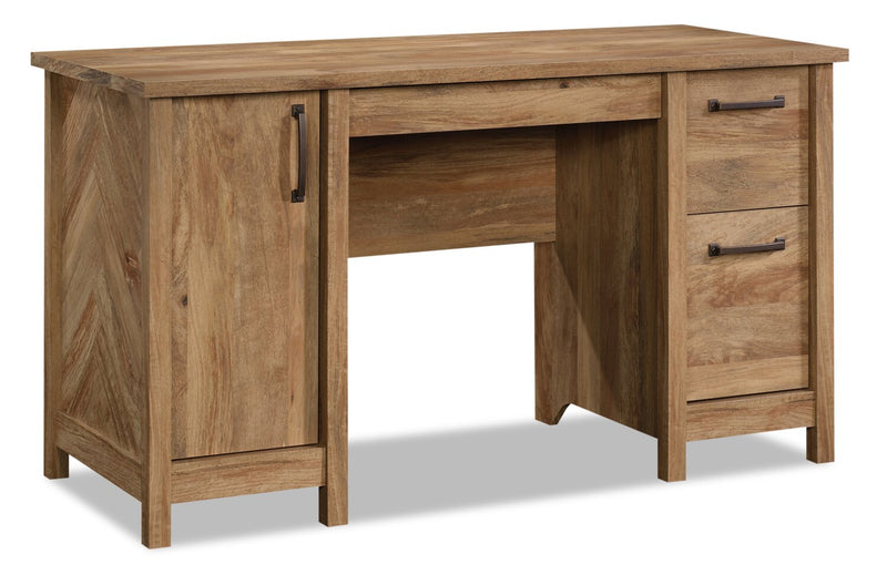 Bureau Alfie de 53,15 po à 2 tiroirs avec armoire - brun clair