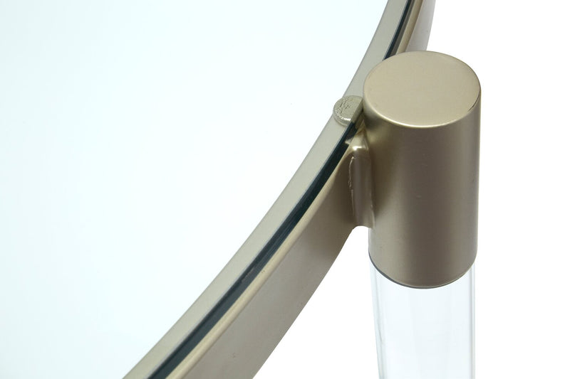 Table à café ronde moderne Silas de 40,75 po avec dessus en verre - platine avec métal et acrylique