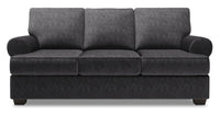  Sofa-lit Roll de Sofa Lab de 86 po fabriqué au Canada en tissu de chenille avec accoudoirs enroulés - gris Luxury Charcoal 