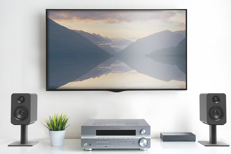 Haut-parleurs d'étagère passifs Kanto YU 4 po avec haut-parleur d’aigus 1 po, dôme en soie -noirs