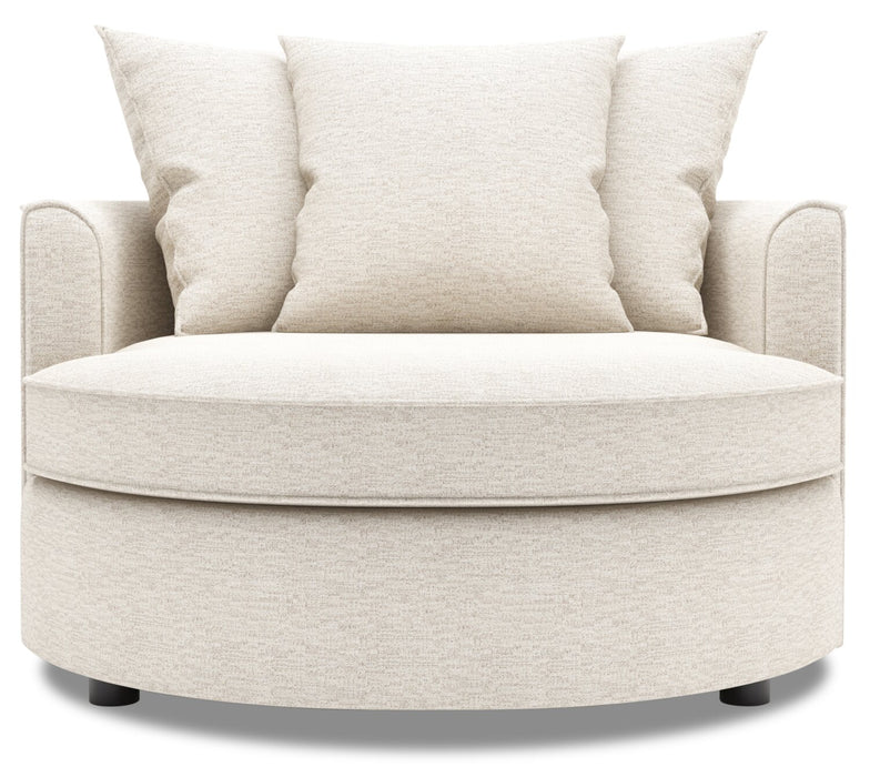 Fauteuil d’appoint enveloppant Sofa Lab personnalisable de 48 po fabriqué au Canada en tissu de chenille - beige Luxury Sand