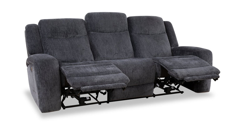 Sofa à inclinaison électrique Atlantis de 90 po en tissu avec position zéro gravité - gris foncé 