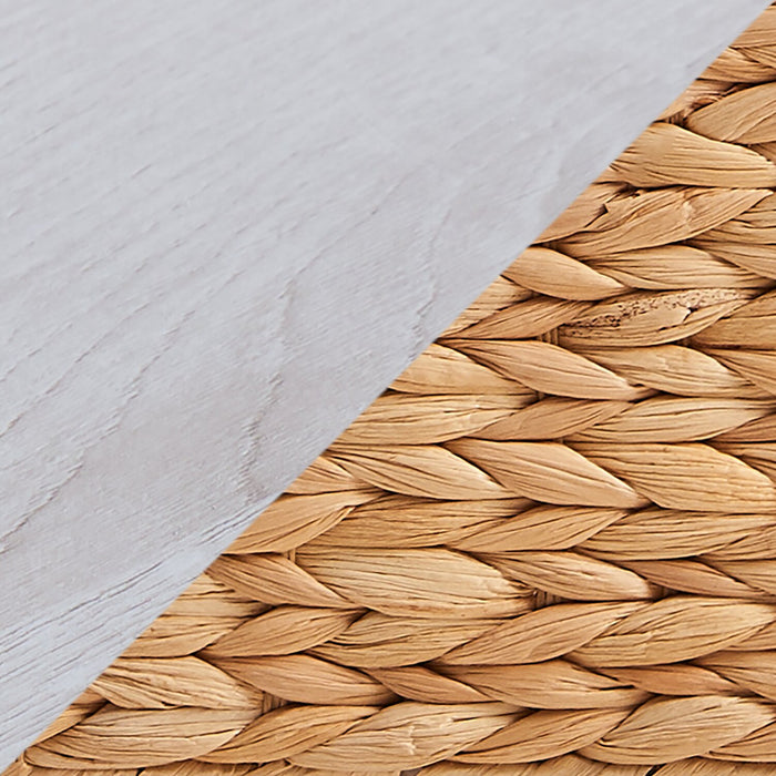 Table de fauteuil Jon de 15,5 po avec 2 paniers et tiroir - chêne blanc