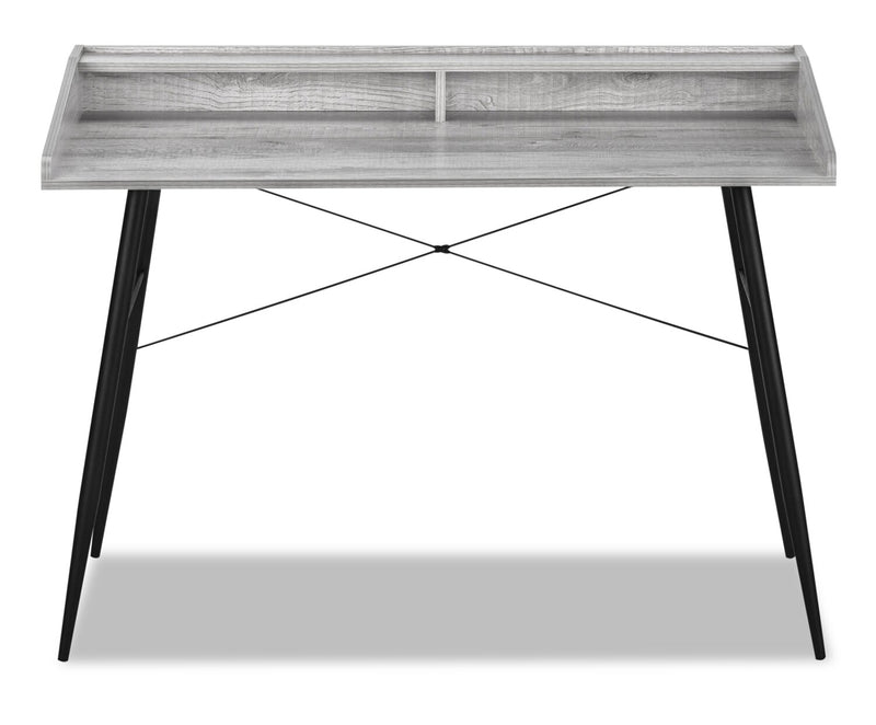 Bureau Jeremy de 47,25 po avec petite crédence - gris