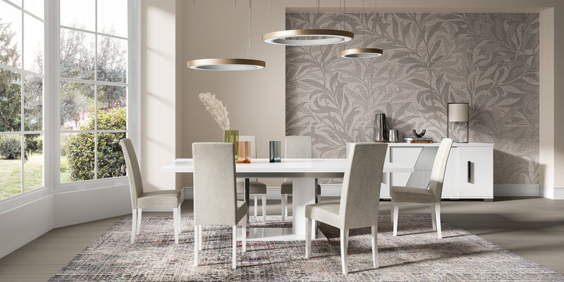 Chaise de salle à manger Raia en tissu de cuir végétalien - fabriquée en Italie, moderne - gris clair