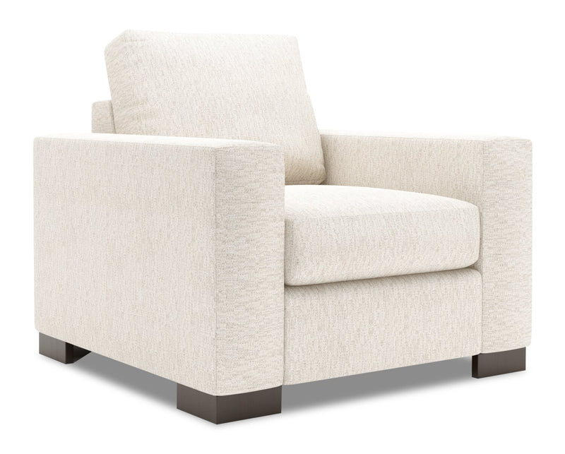 Fauteuil Track de Sofa Lab personnalisable de 38 po fabriqué au Canada en tissu de chenille avec accoudoirs rectilignes - beige Luxury Sand