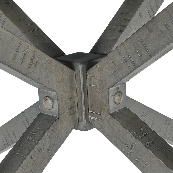 Table de salle à manger ronde Alto de 48 po à 66 po avec rallonge et base à tréteaux - grise