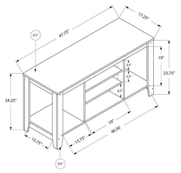 Meuble pour téléviseur Raya de 48 po avec rangement et système de gestion des câbles pour téléviseurs jusqu’à 55 po - espresso