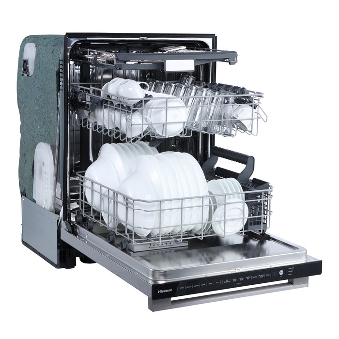 Lave-vaisselle encastré Hisense de 24 po et de 48 dBA avec commandes sur le dessus - acier inoxydable - HDW63314SS 