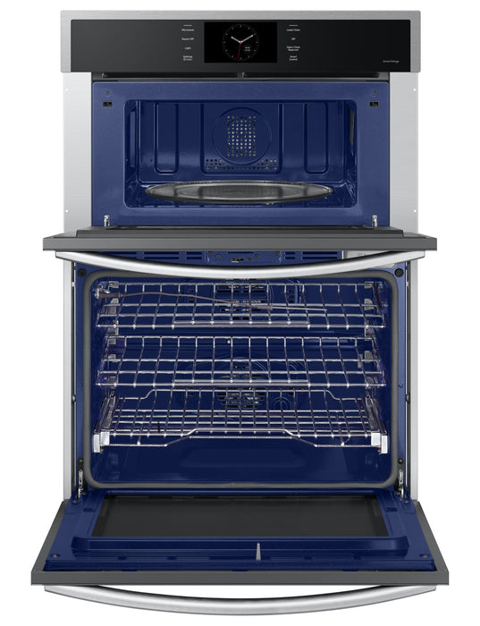 Four à micro-ondes combiné avec four mural électrique Samsung de 7 pi³ et de 30 po avec cuisson à la vapeur - acier inoxydable - NQ70CG600DSRAA