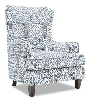 Fauteuil d’appoint à oreilles Sofa Lab personnalisable de 32 po fabriqué au Canada en tissu - Ink multicolore