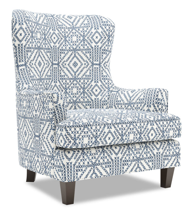 Fauteuil d’appoint à oreilles Sofa Lab personnalisable de 32 po fabriqué au Canada en tissu - Ink multicolore