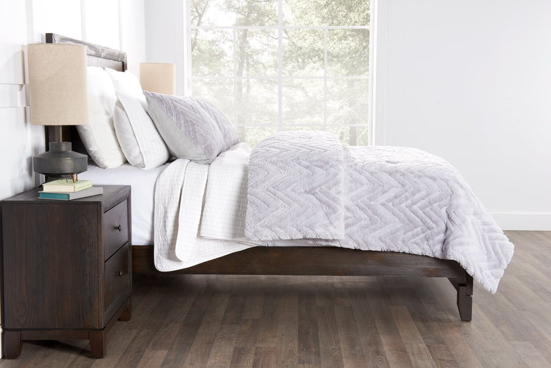 Ensemble d'édredon Tilda 3 pièces pour très grand lit - gris