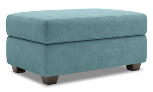 Pouf de rangement personnalisable The Trunk de Sofa Lab de 39 po fabriqué au Canada en tissu de velours - bleu Sea Blue
