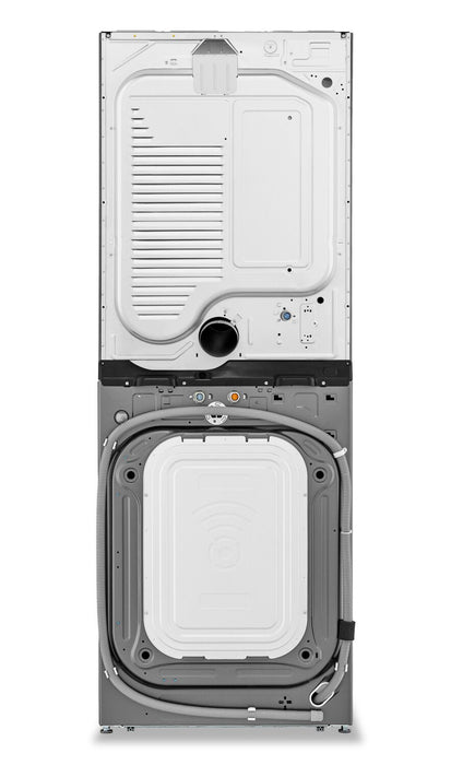 Tour de lavage WashTowerMC à la vapeur haute efficacité LG Studio à chargement frontal avec laveuse de 5,8 pi³ et sécheuse de 7,4 pi³ - acier Nobel - SWWE50N3