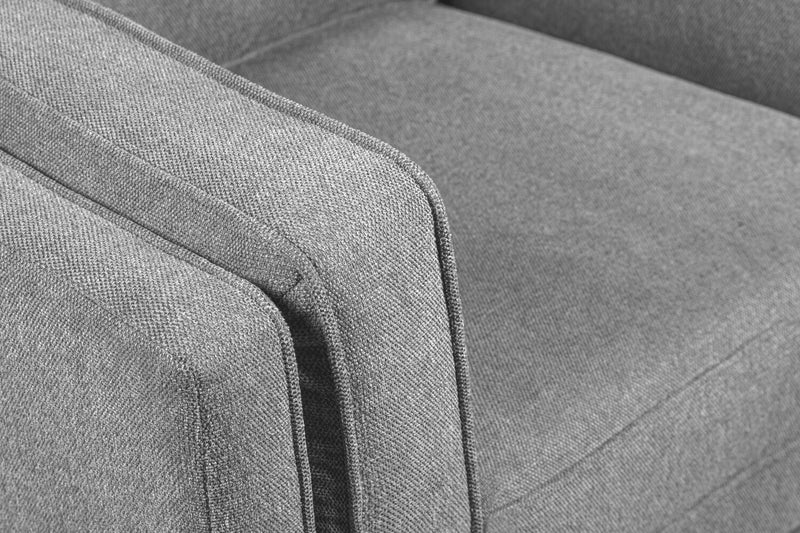 Fauteuil Kassia de Kort & Co. de 40,9 po en tissu d’apparence lin avec base et pattes en bois - gris