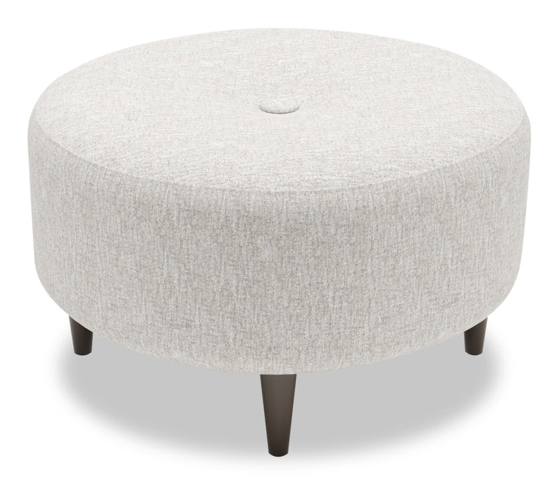 Pouf personnalisable The Curve de Sofa Lab de 31 po fabriqué au Canada en tissu de chenille - argenté Luxury Silver
