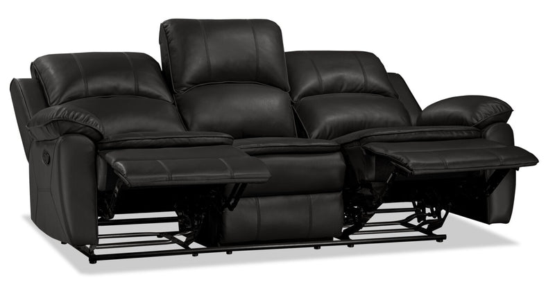 Sofa inclinable Chandler de 82 po en tissu d’apparence cuir - gris