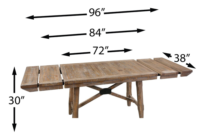 Table de salle à manger Cedar de 72,07 po (L) en pin avec base à tréteaux - brune