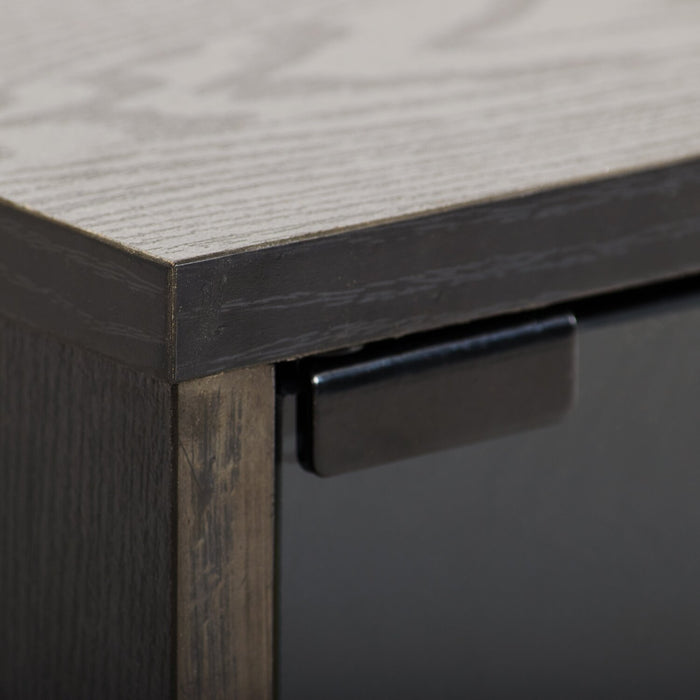 Meuble pour téléviseur moderne Augustus de 84 po avec rangement et système de gestion des câbles pour téléviseurs jusqu’à 90 po - noir