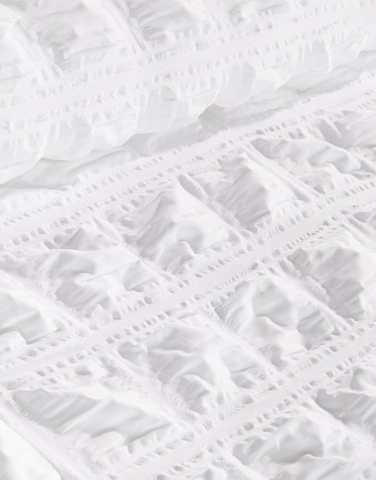 Ensemble d'édredon Elanna 4 pièces pour très grand lit - blanc