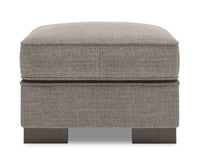 Pouf Track de Sofa Lab de 24 po fabriqué au Canada en tissu d’apparence lin - gris Luna Smoke
