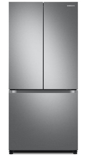 Réfrigérateur Samsung de 17,5 pi³ et de 33 po à portes françaises de profondeur comptoir - acier inoxydable - RF18A5101SR/AA