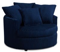  Fauteuil d’appoint Cuddler Grande de 48 po fabriqué au Canada en tissu de chenille - bleu Groove Midnight