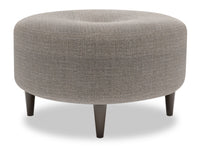 Pouf The Curve de Sofa Lab de 31 po fabriqué au Canada en tissu d’apparence lin - gris Luna Smoke