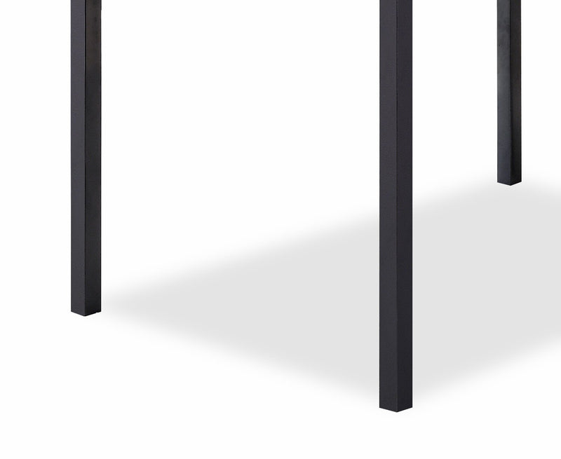 Ensemble de salle à manger Marc 5 pièces en métal avec table de 48 po (L), dessus en imitation de marbre et 4 chaises - noir