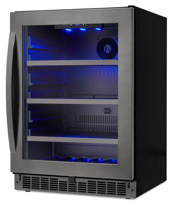 Refroidisseur à boissons Prague de Silhouette de 5,6 pi³ et de 23,9 po à 1 porte - acier inoxydable noir - SSBC056D3B-S