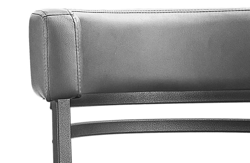 Tabouret bar Mila en tissu de cuir végétalien et en métal avec siège pivotant - gris