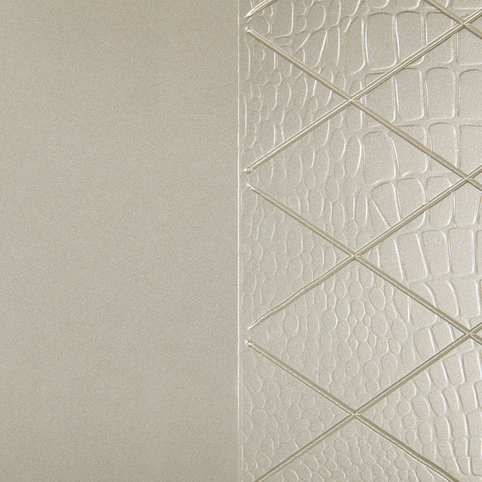 Lit à panneau Tyra somptueux en cuir végétalien avec tête de lit, cadre de lit et capitonnage à boutons, champagne - format grand lit