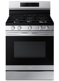 Cuisinière intelligente à gaz amovible Samsung de 6 pi³ avec friture à air - acier inoxydable - NX60…