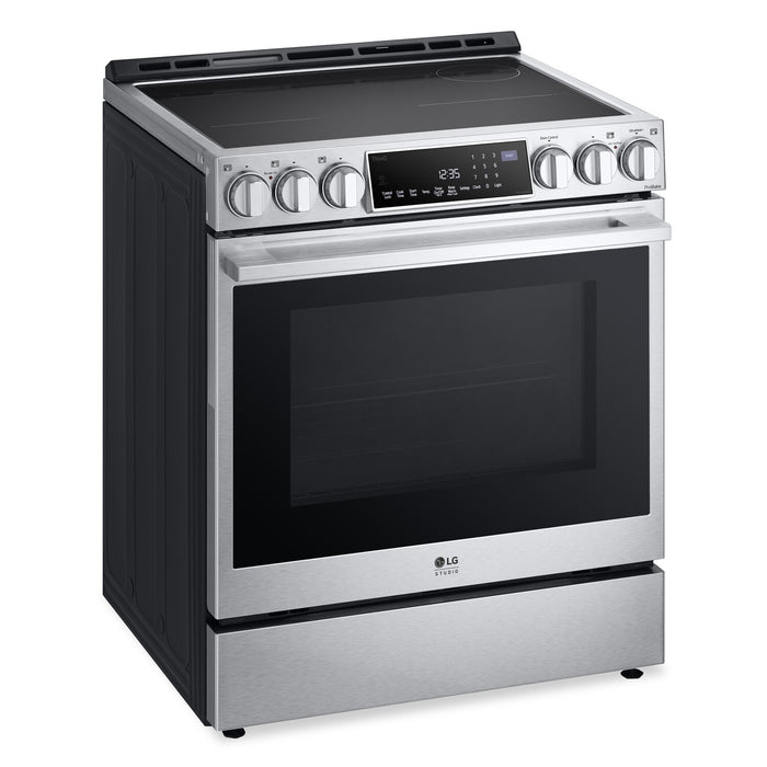 Cuisinière intelligente à induction LG Studio de 6,3 pi³ avec hublot InstaViewMD et friture à air - acier inoxydable Smudge-ProofMD - LSIS6338F