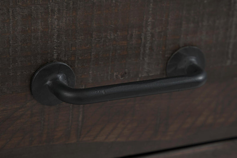 Table de fauteuil rustique Morgan de 16 po avec rangement - brun foncé avec bois recyclé