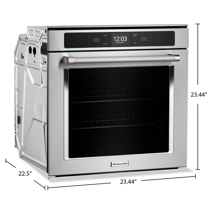Four mural simple KitchenAid de 2,9 pi3 avec convection véritable - YKOSC504PPS