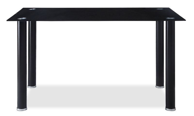 Table de salle à manger Onyx de 55 po (L) avec dessus en verre - noire