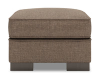 Pouf Track de Sofa Lab de 24 po fabriqué au Canada en tissu d’apparence lin - brun Luna Praline