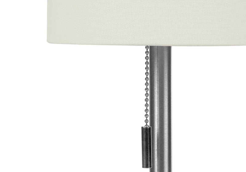 Ensemble 2 lampes de table de 17 po en métal nickel avec recharge USB