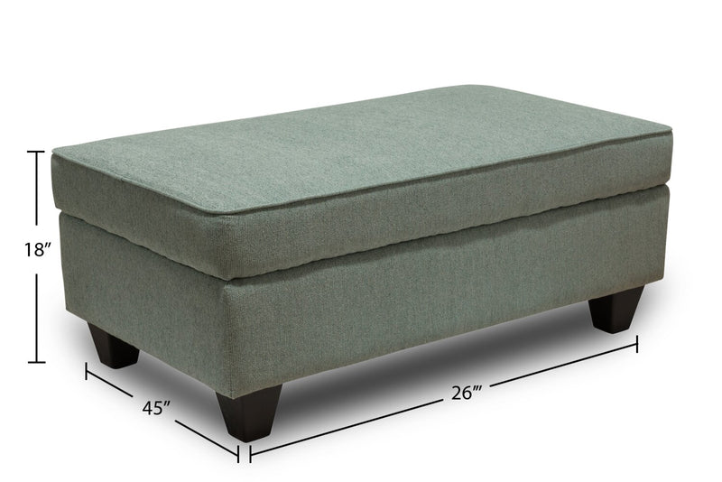 Pouf Scarlett de 26 po fabriqué au Canada en tissu de chenille - bleu marine