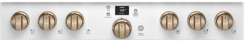 Cuisinière intelligente hybride Café de 5,7 pi³ avec convection européenne véritable et grilles autonettoyantes - blanc mat - C2Y366P4TW2