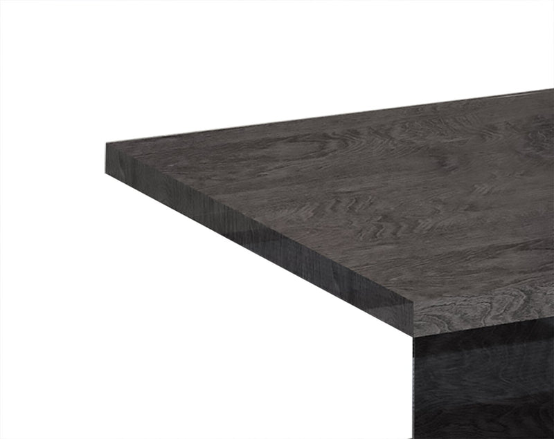 Table à café moderne Mara de 51,1 po - bois gris foncé avec fini laqué