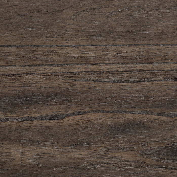 Ensemble de chambre à coucher Kane 6 pièces en cuir végétalien avec lit de rangement, commode, miroir et table de nuit, brun - format grand lit