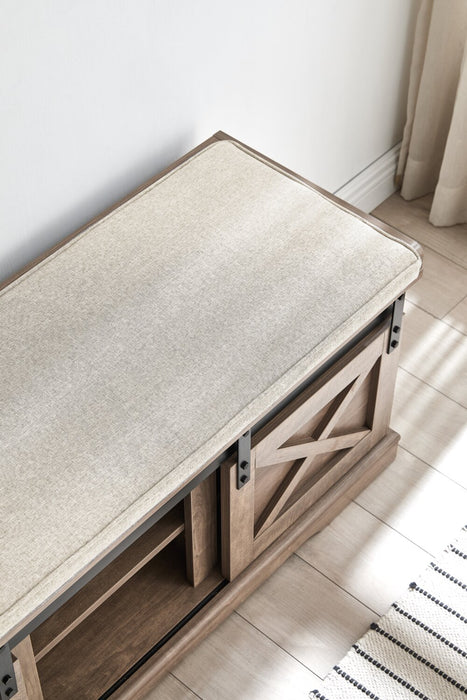 Banc Gavin de 47,25 po avec rangement pour chaussures - noisette