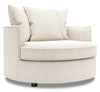 Fauteuil d’appoint enveloppant Sofa Lab personnalisable de 48 po fabriqué au Canada en tissu de chenille - beige Luxury Sand