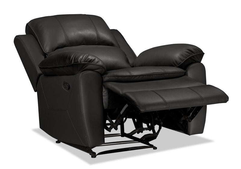 Fauteuil inclinable Chandler de 37 po en tissu d’apparence cuir - gris