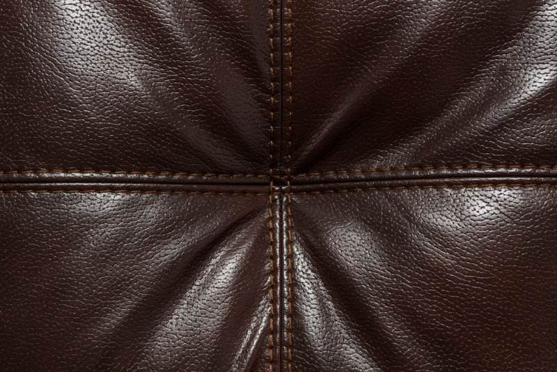 Sofa Addison de 86 po fabriqué au Canada en tissu d’apparence cuir avec coussin de siège amovible et capitonnage - brun