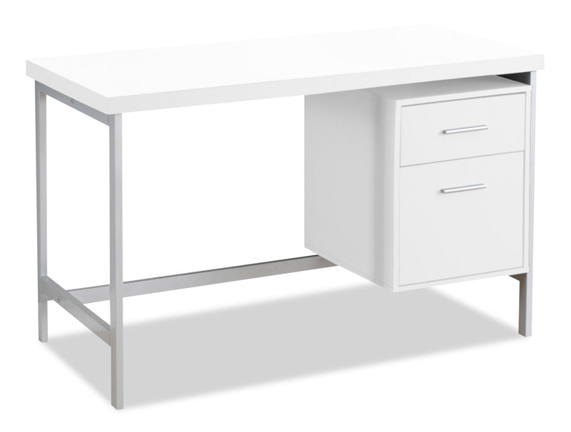 Bureau Lindsay de 47,25 po à 2 tiroirs - blanc