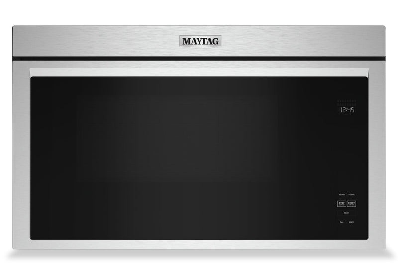 Four à micro-ondes à hotte intégrée Maytag de 1,1 pi³ à installation affleurée avec cuisson à 900 W - acier inoxydable résistant aux traces de doigts - YMMMF6030PZ